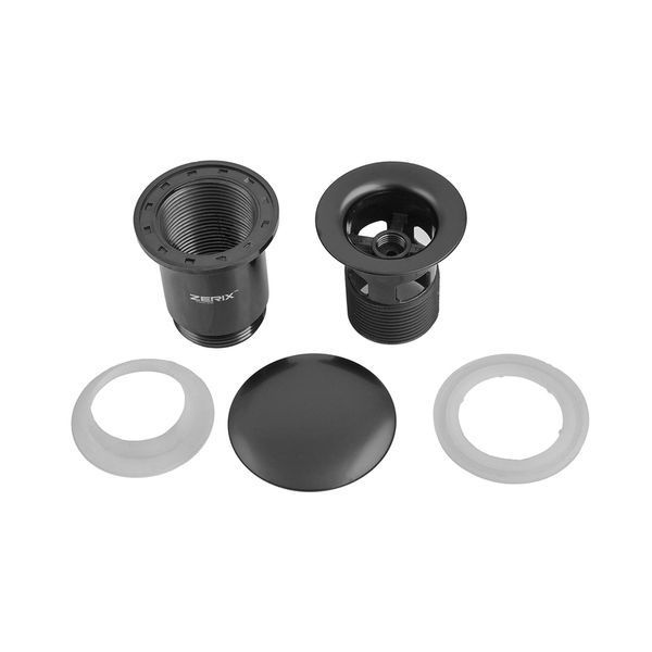 Донний клапан для раковини Zerix BV-01 BLACK 1 1/4'' з переливом автоматичний СLICK-СLACK (Колір чорний) (ZX6016) ZX6016 фото