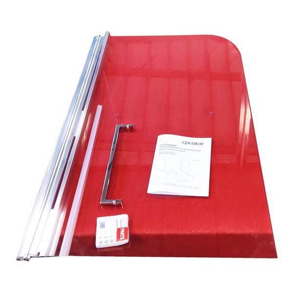 Шторки стеклянные на ванну Koer SR BS02-80x140-TR-01 прозрачное стекло 6мм, хром (KR5401) KR5401 фото