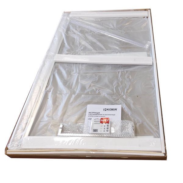 Шторки стеклянные на ванну Koer SR BS02-80x140-TR-01 прозрачное стекло 6мм, хром (KR5401) KR5401 фото