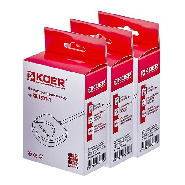 Датчик контролю протікання води Koer KR.1501-1 (довжина дроту 2 м) (KR5222) KR5222 фото