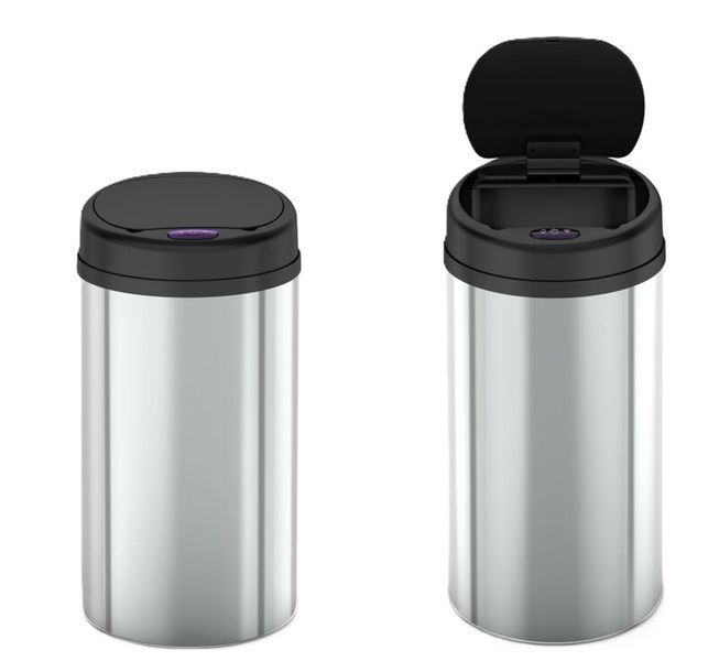 Відро для сміття сенсорне кругле Mixxus Premium Ellipse-TC0109 Chrome-Black 9л (хром-чорне) (MI7083) MI7083 фото