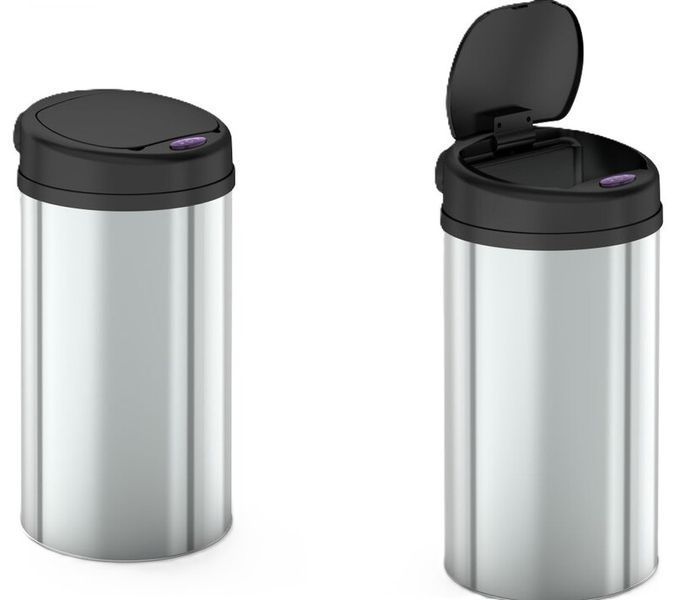 Відро для сміття сенсорне кругле Mixxus Premium Ellipse-TC0109 Chrome-Black 9л (хром-чорне) (MI7083) MI7083 фото