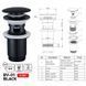 Донний клапан для раковини Zerix BV-01 BLACK 1 1/4'' з переливом автоматичний СLICK-СLACK (Колір чорний) (ZX6016) ZX6016 фото 5