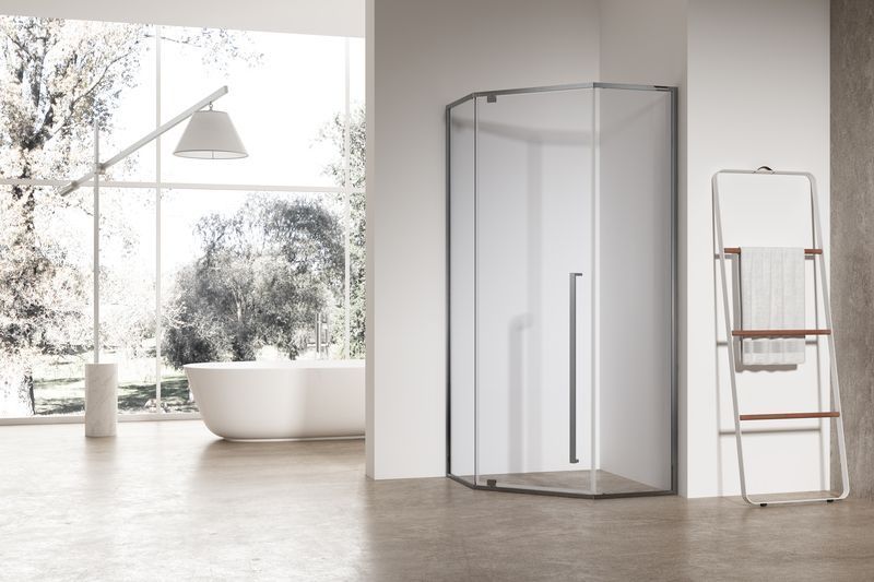 Душевая кабина без поддона Koer SR SC06-90x90x200-TR-07 прозрачное стекло Easy Clean 8мм, графит (KR5366) KR5366 фото