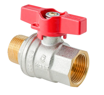 Кран кульовий ГШМ Koer Extreme KE.218-15 - 1/2" FM ручка "метелик" червона (KR5759) KR5759 фото