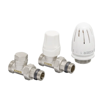 Комплект для подключения радиатора Koer SET-15 - 1/2"x3/4" (прямой) с термоголовкой НН (KR3180) KR3180 фото