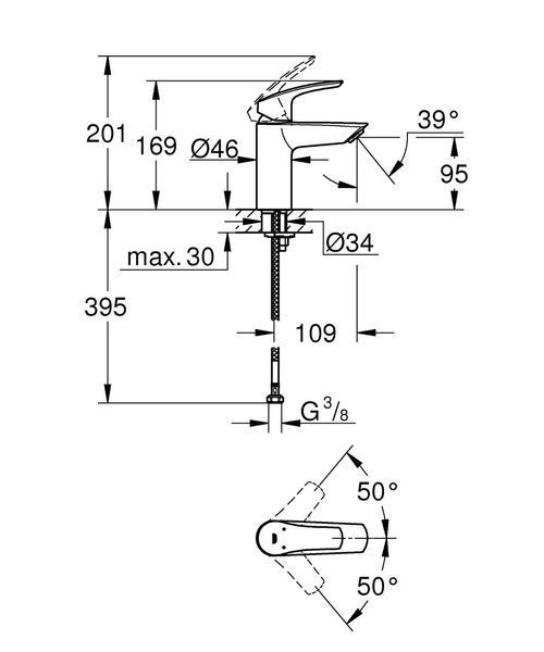 Змішувач для раковини Grohe Eurosmart S-Size (324672433) 324672433 фото