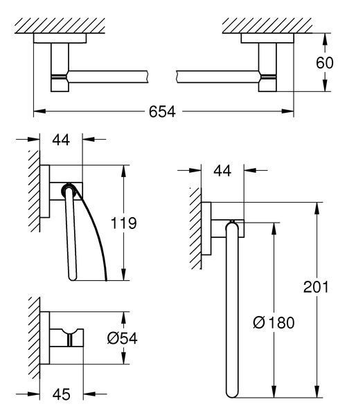 Набір аксесуарів 4 в 1 Grohe Essentials New (40776001) 40776001 фото