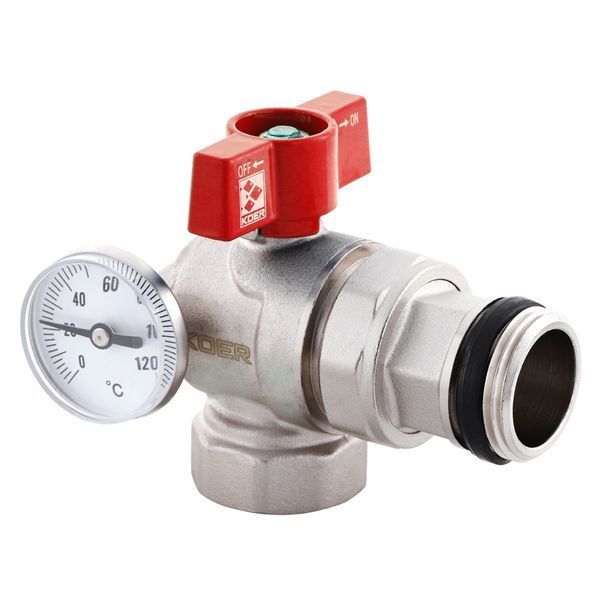Кран з американкою "антипротечка" з термометром Koer KR.1033-Gi - 1'' (KR2894) KR2894 фото