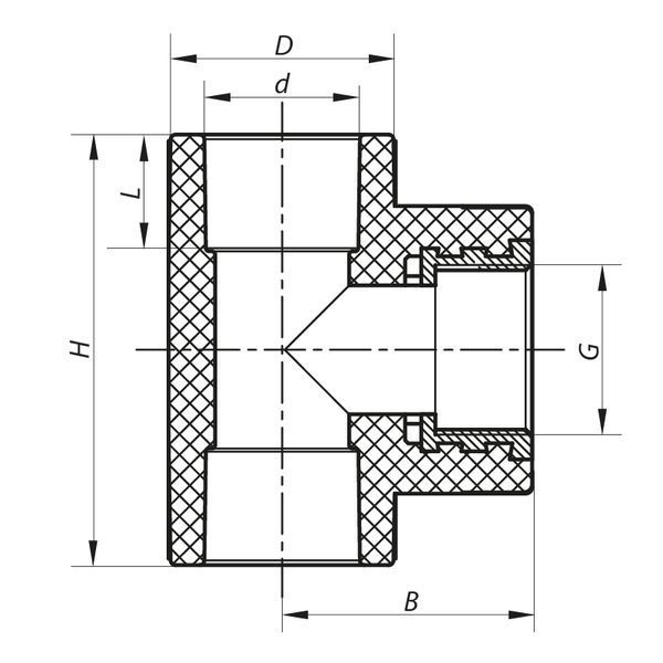 Тройник ВР 20x1/2F PPR Koer K0103.PRO (KP0123) KP0123 фото
