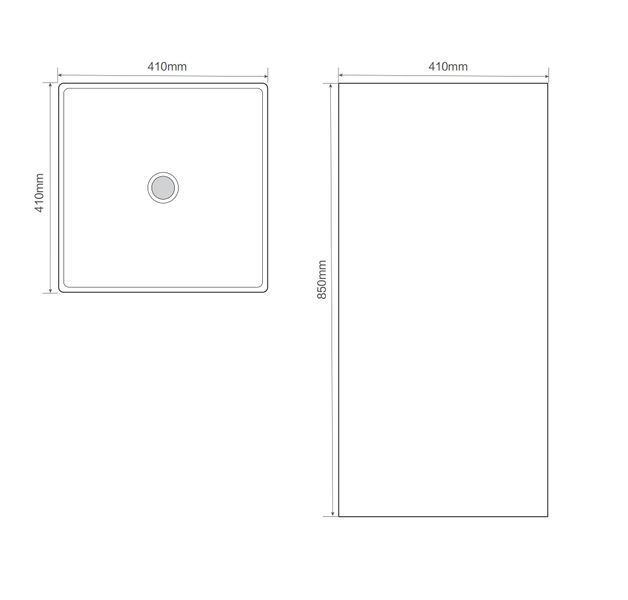 Раковина моноблок MIXXUS PREMIUM QUADRO-1101 410х410х850mm (MP6574) MP6574 фото