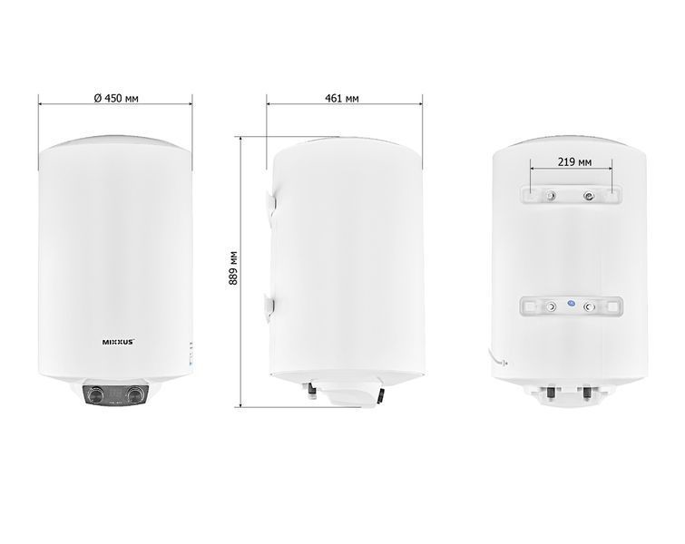 Водонагреватель "Цилиндр" MIXXUS EWH-08100 ROUND DRY накопительный 100 л, сухой тен 2 kW (WH0610) WH0610 фото