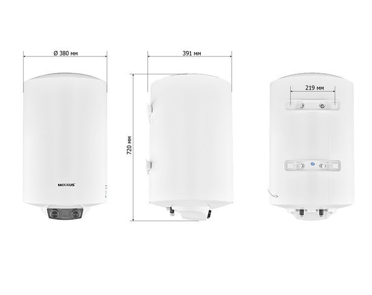 Водонагреватель "Цилиндр" MIXXUS EWH-08050 ROUND DRY накопительный 50 л, сухой тен 2 kW (WH0608) WH0608 фото