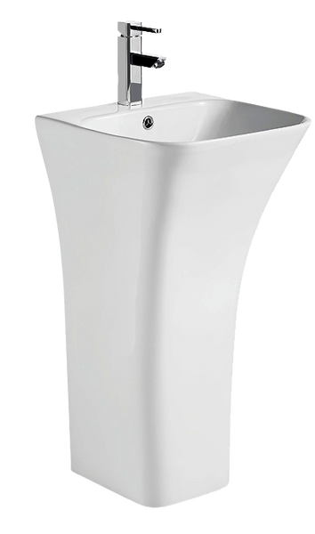 Раковина моноблок Mixxus BEVEL-1101 з отвором під змішувач та переливом 450х435х835mm (MI6697) MI6697 фото