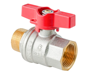 Кран кульовий ГШМ Koer Extreme KE.218-25 - 1" FM ручка "метелик" червона (KR5761) KR5761 фото