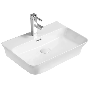 Умивальник накладний керамічний Mixxus Premium Bevel-0202 з переливом 560x415x125mm (MP6481) MP6481 фото