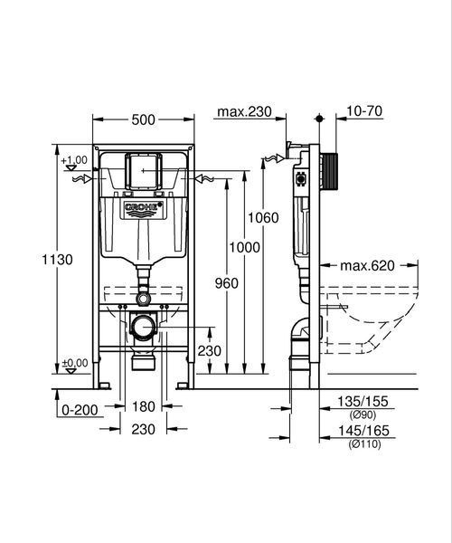 Комплект Grohe Set Унітаз QUADRO-0301-T3 + Інсталяція 38536001 + панель 38732000 (38536001QUADRO0301T3) 38536001QUADRO0301T3 фото