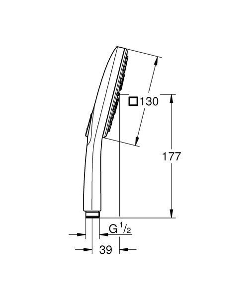 Ручной душ, 3 режима струи Grohe Rainshower 130 Cube (26582000) 26582000 фото