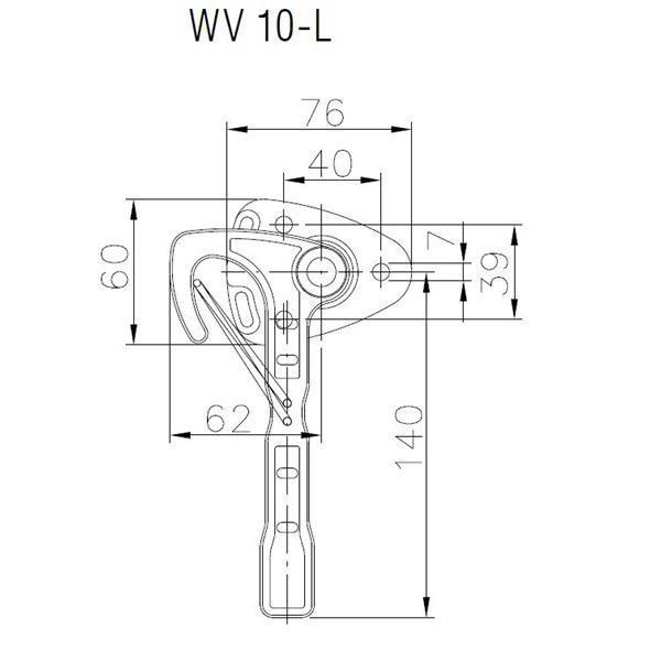 Замок бортовий причепа важільний лівий Winterhoff WV 10-L (1860003) 1860003 фото