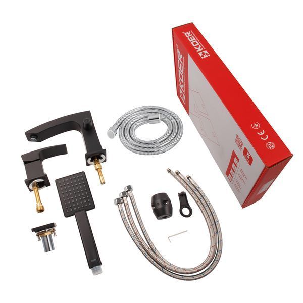 Смеситель на борт ванны Koer KB-43007-05 на 3 отверстия (Цвет черный) (KR3453) KR3453 фото