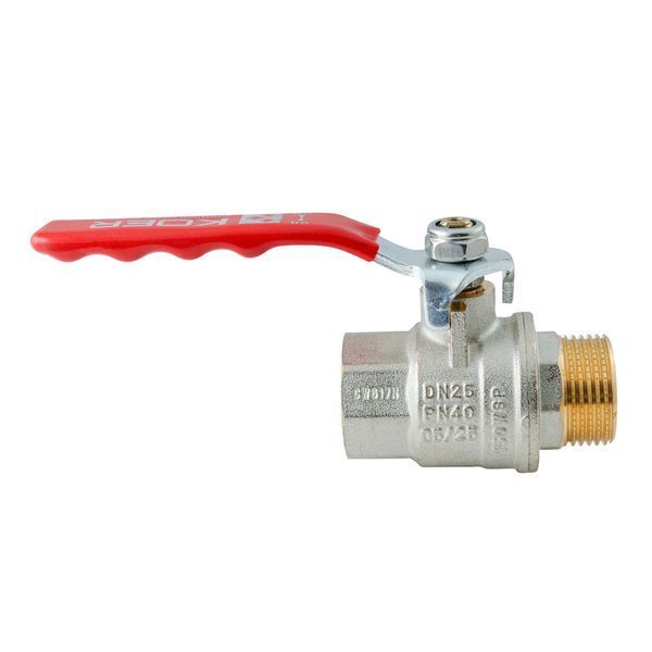 Кран кульовий ГШВ Koer Extreme KE.215-25 - 1" FM ручка "важіль" червона (KR5752) KR5752 фото