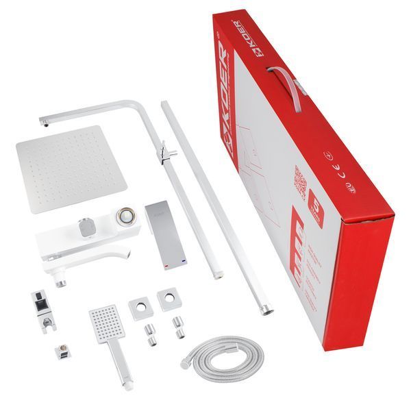 Душова колона KOER KB-56007-04 зі змішувачем, 3 функції (Колір хром+білий) (KR5159) KR5159 фото