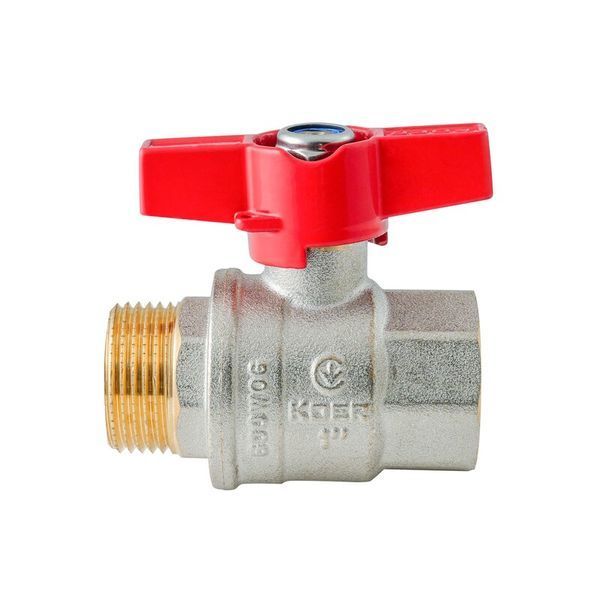 Кран кульовий ГШМ Koer Extreme KE.218-25 - 1" FM ручка "метелик" червона (KR5761) KR5761 фото