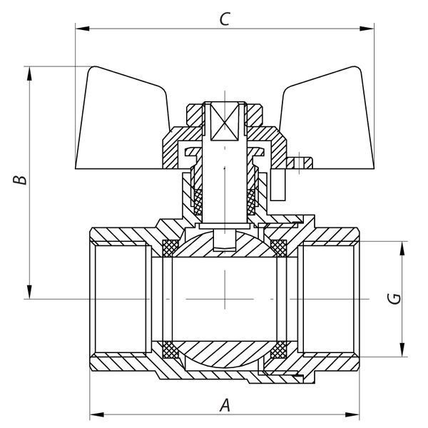 Кран кульовий Waterpro 1/2" ГГ1/2" ГГМ (WP0146) WP0146 фото