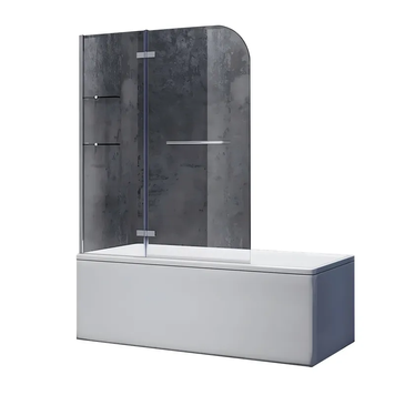 Шторки скляні на ванну Koer SR BS05-90x140-TR-01 прозоре скло Easy Clean 6мм, хром (KR5372) KR5372 фото