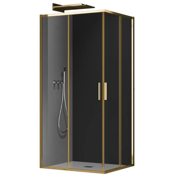 Душова кабіна без піддону Koer SR SC10-90x90x195-TR-12 прозоре скло Easy Clean 6мм, матове золото (KR5943) KR5943 фото