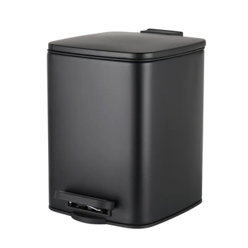 Мусорное ведро с плавным закрытием квадратное Zerix Kubix-TC0106 Black 6 л цвет черный (ZX5890) ZX5890 фото