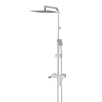Душова колона KOER KB-58007-04 зі змішувачем водоспад, 3 функції (Колір хром+білий) (KR5161) KR5161 фото