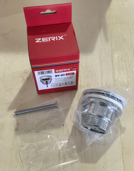 Донный клапан для раковины Zerix BV-03 1 1/4'' универсальный (с/без перл) СLICK-СLACK (Цвет хром) (ZX6019) ZX6019 фото