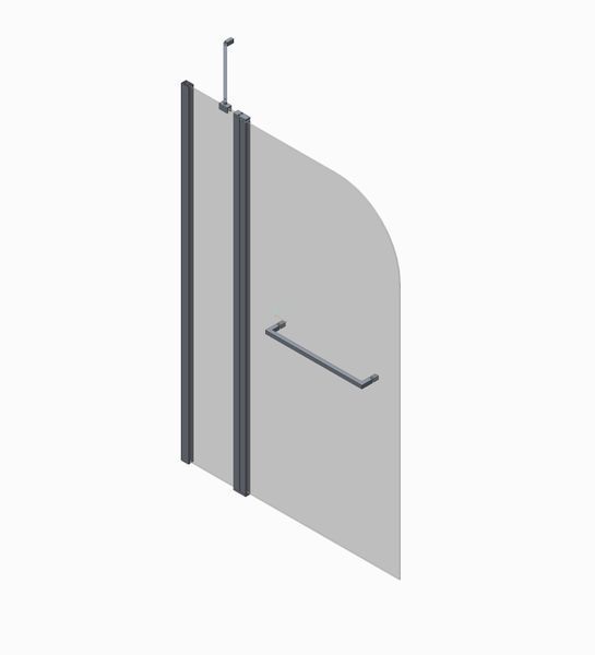 Шторки скляні на ванну Koer SR BS04-95x140-TR-07 прозоре скло 6мм, графіт (KR5404) KR5404 фото