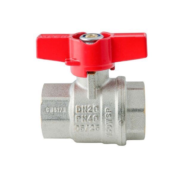 Кран кульовий ГГМ Koer Extreme KE.217-20 - 3/4" FF ручка "метелик" червона (KR5757) KR5757 фото