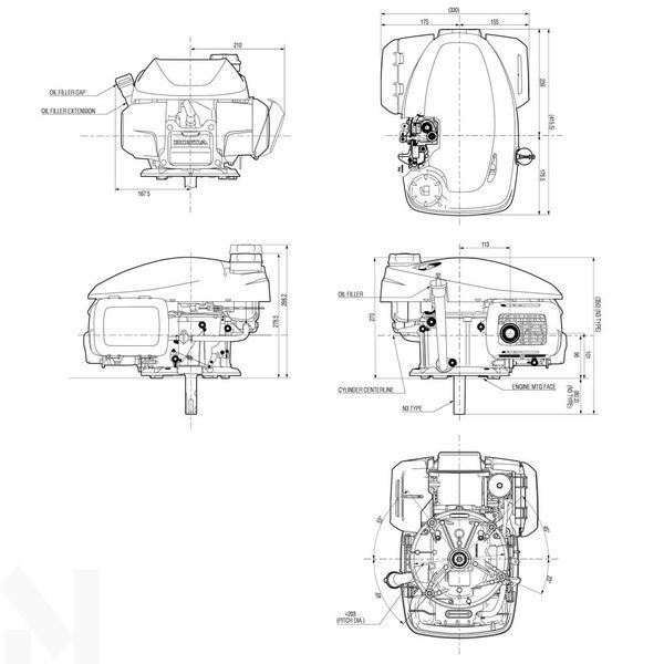 Двигатель бензиновый HONDA GCV170, 166 см&sup3;, ручной запуск (457855) 457855 фото