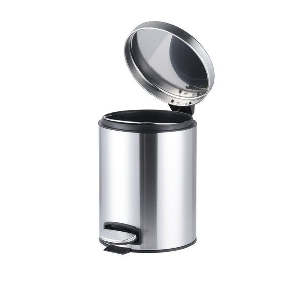 Мусорное ведро с плавным закрытием круглое Mixxus Ellipse-TC0205 SS Color 5л цвет нержавейка (MI7076) MI7076 фото