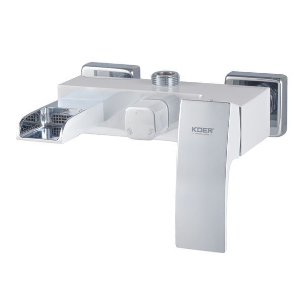 Душевая колонна KOER KB-58007-04 со смесителем водопад, 3 функции (Цвет хром+белый) (KR5161) KR5161 фото