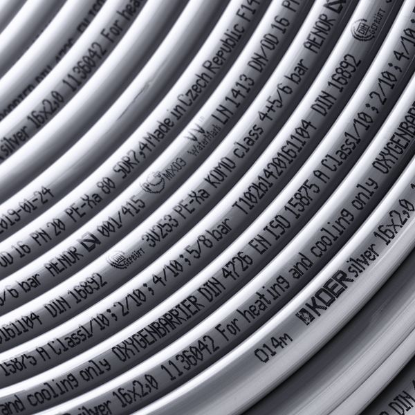 Труба для теплого пола с кислородным барьером Koer PEX-B EVOH 16*2,0 (Silver) (600 м) (KR2854) KR2854 фото