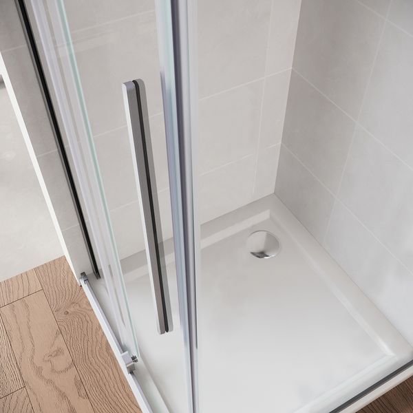 Дверь в нишу Walk-In раздвижная Koer SR SD07-120x200-L-TR-01 прозрачное стекло Easy Clean 8мм Хром (KR5686) KR5686 фото