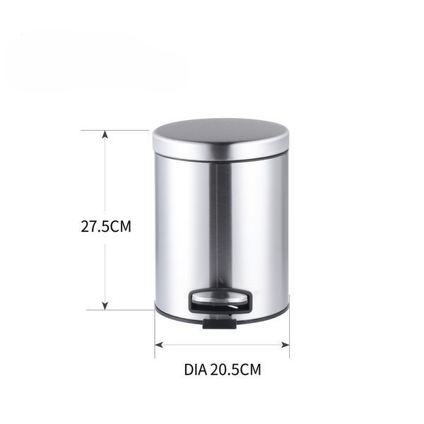 Мусорное ведро с плавным закрытием круглое Mixxus Ellipse-TC0205 SS Color 5л цвет нержавейка (MI7076) MI7076 фото