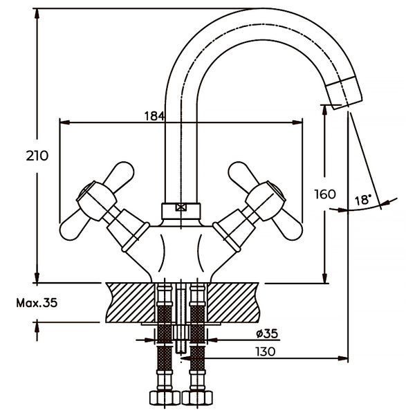 Смеситель для умывальника Haiba Dominox 274 (HB0088) HB0088 фото