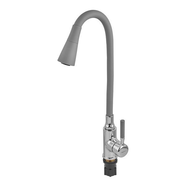 Смеситель для кухни Zerix Atrium-011-T Refl.GRAY (Цвет хром+силик.излив серый) (ZX4718) ZX4718 фото