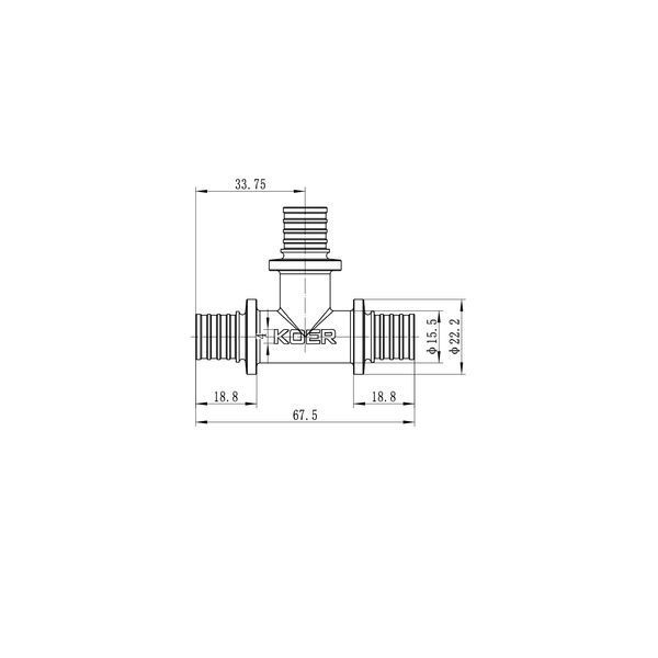 Трійник рівнопрохідний Koer KA.T16 - 16(2.2mm) x 16(2.2mm) x 16(2.2mm) (KR4884) KR4884 фото