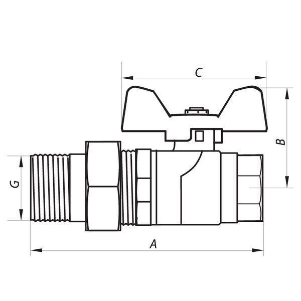 Кран кульовий з американкою 3/4" ГШМ (NF.921) Nolf (NF2962) NF2962 фото