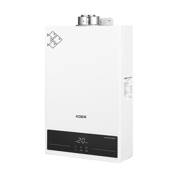 Газовая колонка KOER KWH.G0312 TURBO WHITE турбированная 12 л/мин, цвет белый (KR5557) KR5557 фото