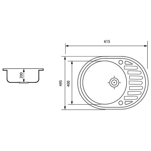 Мийка кухонна Zerix ZS-6250R-13 Графитная (ZX4553) ZX4553 фото
