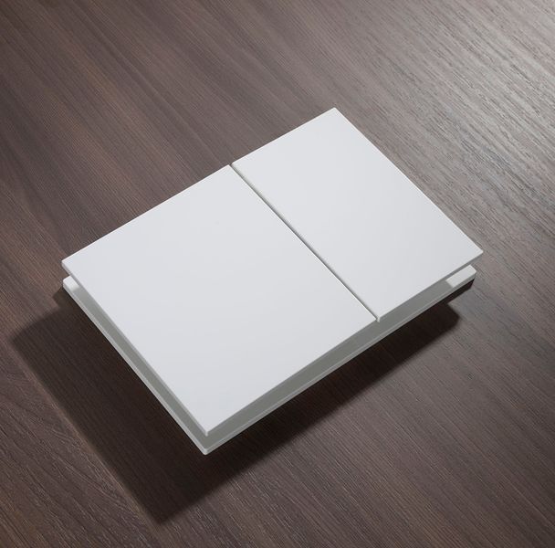 Панель змиву Koer KT-0610-03 240x160x32mmmm пластикова, кнопка квадратна (колір білий) (KR6134) KR6134 фото
