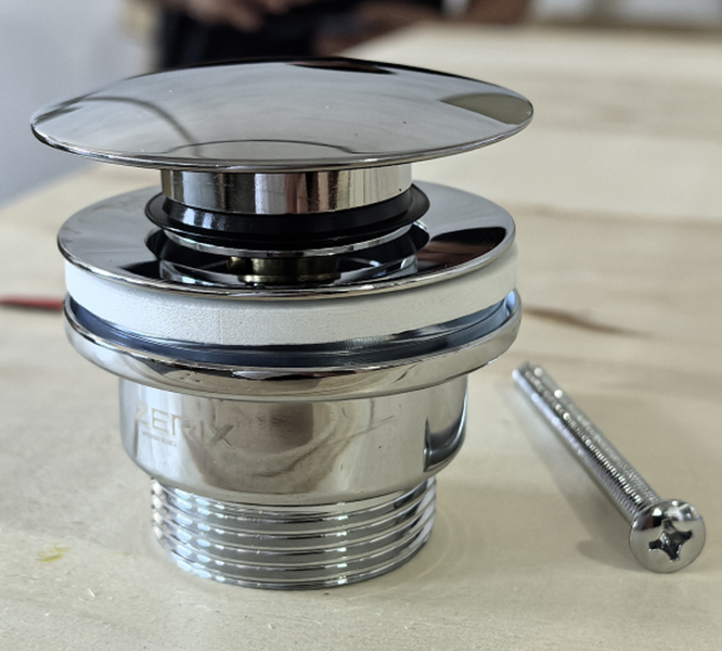 Донный клапан для раковины Zerix BV-03 1 1/4'' универсальный (с/без перл) СLICK-СLACK (Цвет хром) (ZX6019) ZX6019 фото