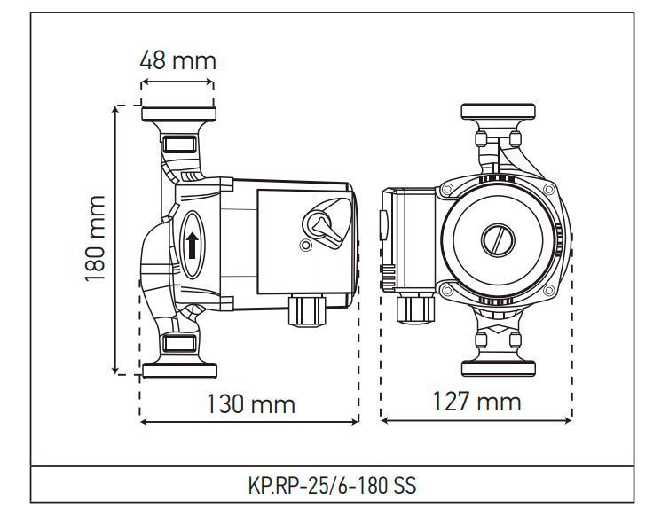 Насос рециркуляционный Koer KP.RP-25/6-180 SS (с гайками) (KP2795) KP2795 фото